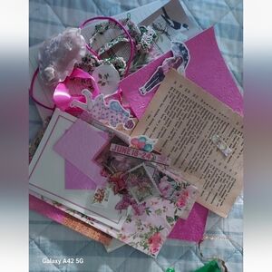 60+ pcs Pink Journaling Beginner Kit Scrapbook Junk Journal. Notebook Ephemera